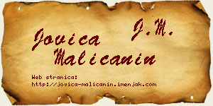 Jovica Malićanin vizit kartica